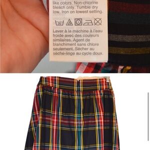 J. CREW Stewart Tartan Plaid Big Bow Ruffle Hem Midi Skirt, Size 10